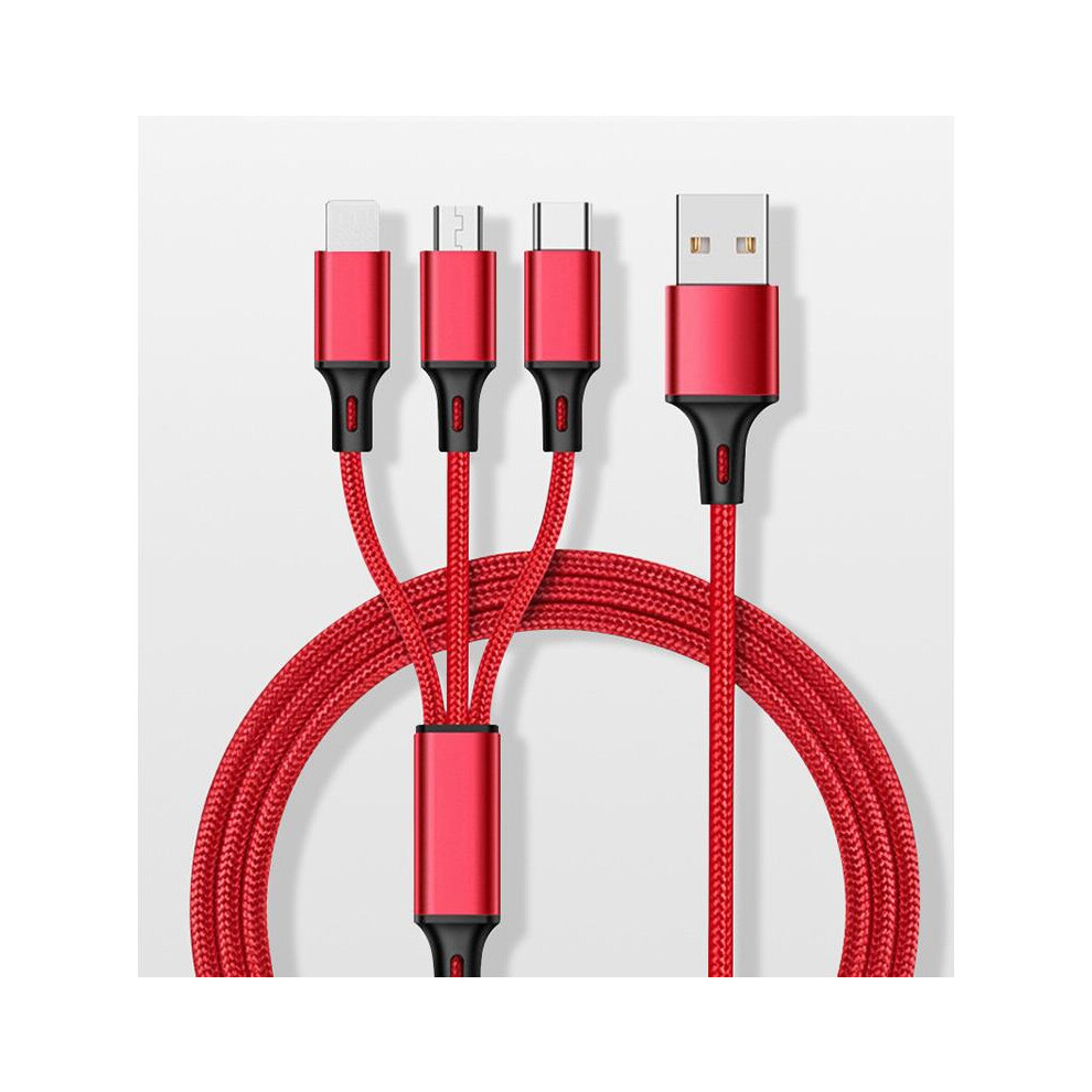 Multi-Charger Cable,Portable And Safe Three-In-One Fast Charge Solution,Universal Compatibility For Most Smart Devices,Electroplating,For Family Use 9139052178489