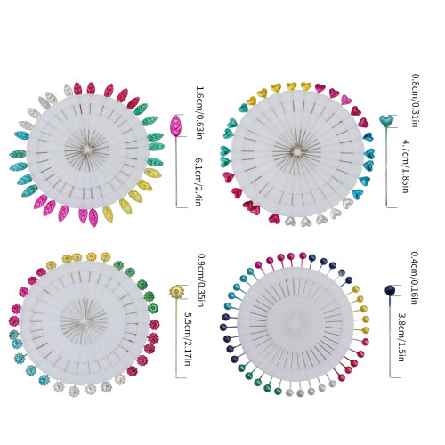 Colored Head Quilting Pins for Dressmaker-120 colored discs 2