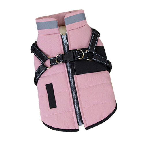 Dog Two Legged Coat for Outdoor Activity Warm Liners-S Pink