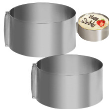 2 Pack Adjustable Cake Ring 612 Inch Stainless Steel Baking Frame with Clear Markings for Layered Cakes