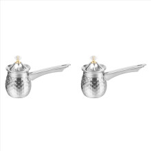 Caffettiera turca 2X, caffettiera in acciaio inox, scaldalatte al cioccolato da piano cottura con beccuccio 200 ml