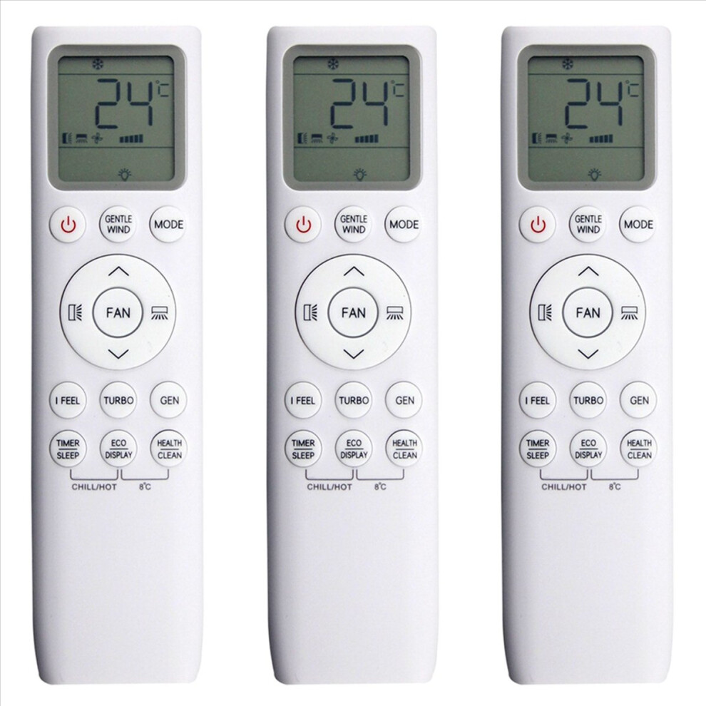 3X Air Conditioner For Remote Control A/C Remote Fahrenheit Celsius Convert Cool And Heat 002383 4852840287341