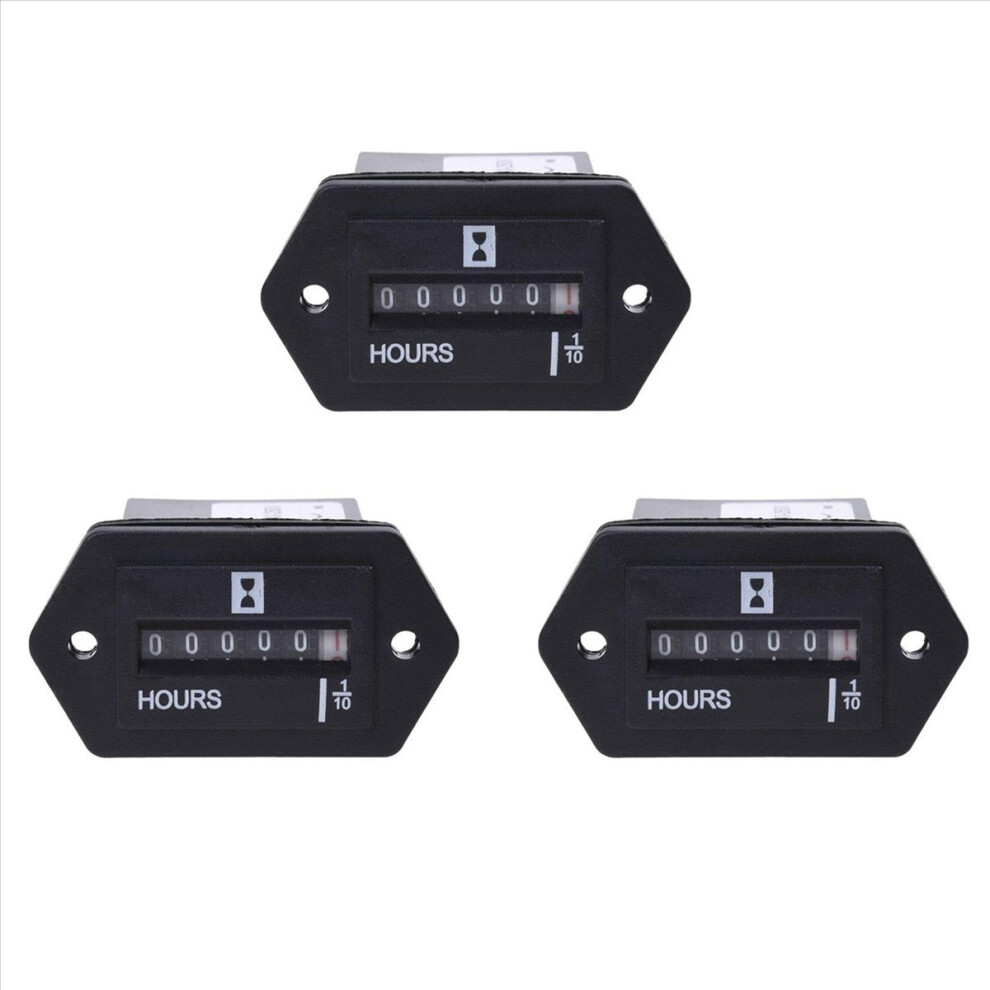 3X Ac100-250V Generator Sealed Hour Meter Counter For Generator Boats Automobiles Atv Utv Go Carts 4852840273627