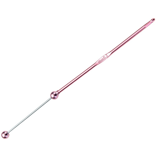 3mm Beads Crochet Hook Practical Metal Knitting Needle-Pink