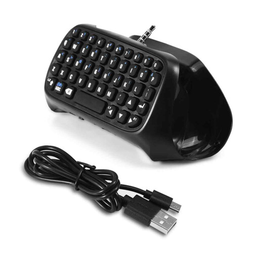 Universal Keypad for PS4 Controller Accessories,Ergonomic QWERTY Keyboard Wireless Connection Game Chatpad with Voice Chat Functionality For PS4