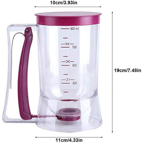 Pancake Batter Dispenser with Measurement Labels, Precise Portion Control for Waffles Muffins Cakes 1