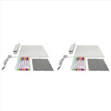 2X Lavagna cancellabile a secco in acrilico con luce LED, lavagna cancellabile a secco con supporto come bacheca per messaggi con lettere e promemoria