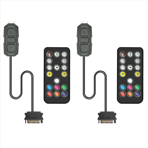 Controller ARGB 2X 5V 3pin per alimentatore Controller RGB Hub 3PIN per ventola del case della CPU del computer Luce LED nera