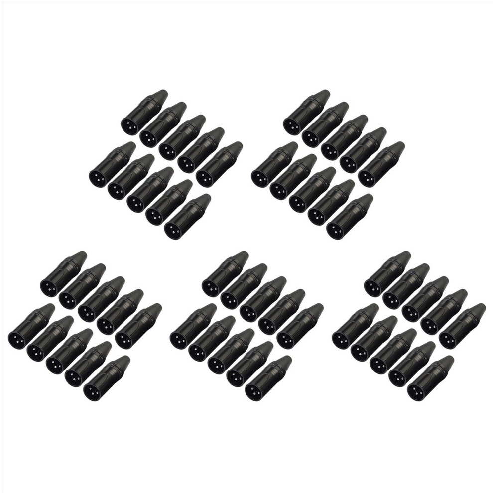 50Pcs Diy 3Pin Xlr Adapter Socket Xlr Aviation Connector Welding Head Microphone Cable Connector(Male) Silver 4852840294387