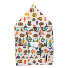 Cute Wall Hanging Organizer, Linen Cotton Fabric Saves Space Storage, Upgraded Design With Wooden Pole For Easy Hanging In Bedroom, Bathroom, Kitchen,