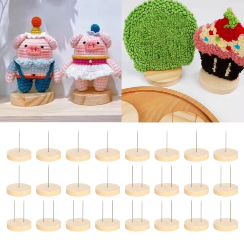 24 Pcs/Set Crochet Dolls Stand Dolls Stand Double-Needle Support 1