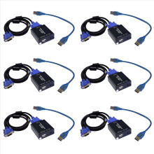 6X VGA-USB-sovitinmuunnin äänen ja videon kaappauskortilla, 1080P:n kiintolevytön teräväpiirtokuvanlaatu