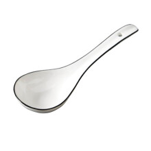 White Ceramic Asian Soup Spoons Set – Durable Porcelain for Pho, Ramen, Stew and Rice Bowls