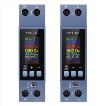 2x Voltímetro Amperímetro Wattímetro CA Montagem em Trilho DIN Medidor de Energia CA 100-290V Medidor de Potência kWh Display Digital LED Detector