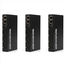 3X Gigabit SFP -mediamuunnin, 4 SFP - 2 RJ45-lähetin-vastaanotinta, 10/100/1000M, valokuitukytkin, EU-pistoke