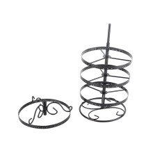 Présentoir à boucles d'oreilles en métal au design vintage et base rotative à 360, support à bijoux robuste en métal et style cage à