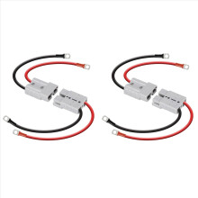 Kit de 4 cabos de conexão rápida para bateria de 50A e 8Awg para empilhadeira elétrica com terminal de anel, 40cm/1 pé com conector rápido.