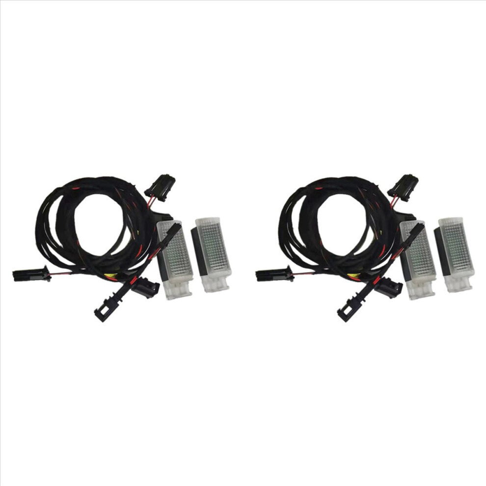 2Set Car Led Footwell Light Foot Lamp With Cable Wire Harness For 3G B8 Golf 7 Mk7 2017 5Gg947409 4852070718257