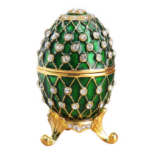Enamel Easters Eggs Decoration Jewelry Storage Container-Green
