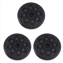 Conjunto de 3 discos deslizantes de reposição para skate e longboard, com formato redondo.