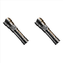 2X LED zaklamp oplaadbare draagbare zaklamp digitaal display buiten werklamp telescopische zoom zaklamp