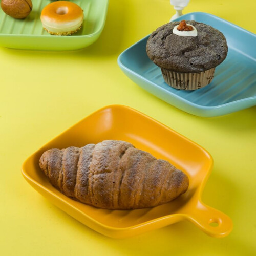 Ceramic Baking Dish with Handle, Microwave Safe Ovenware Tray for OventoTable Serving 1