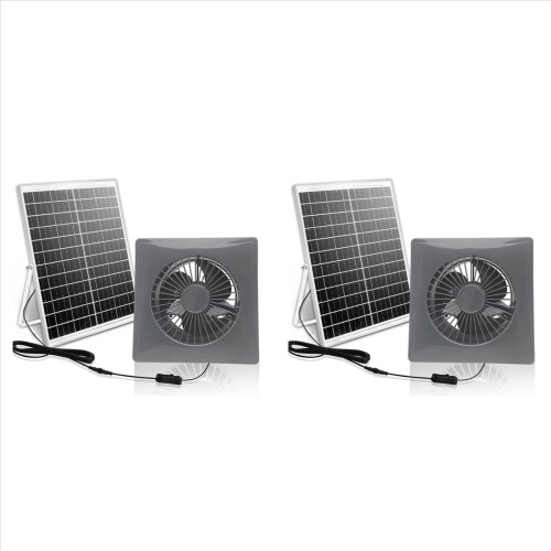 Ventilador solar silencioso de alta velocidade de 6 polegadas com painel de 8W para ventilação dupla, ideal para galinheiros.