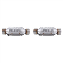 2X Universal Catalytic Converter 3 Inch 400 Cells High Flow Muffler Catalytic Converter Euro 1 Round Stainless Steel