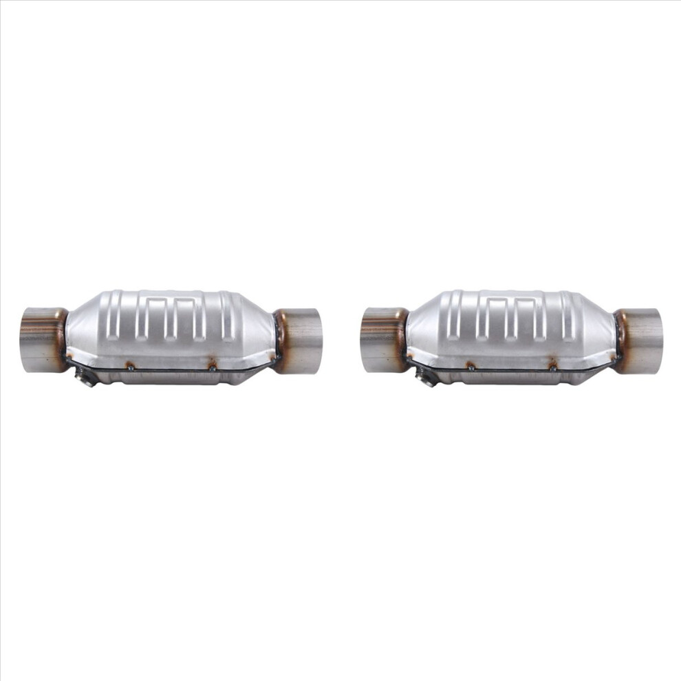 2X Universal Catalytic Converter 3 Inch 400 Cells High Flow Muffler Catalytic Converter Euro 1 Round Stainless Steel 4852840294172