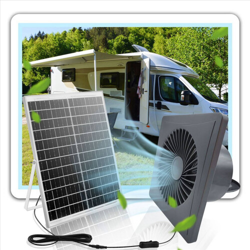 Ventilador solar silencioso de alta velocidade de 6 polegadas com painel de 8W para ventilação dupla, ideal para galinheiros. 2