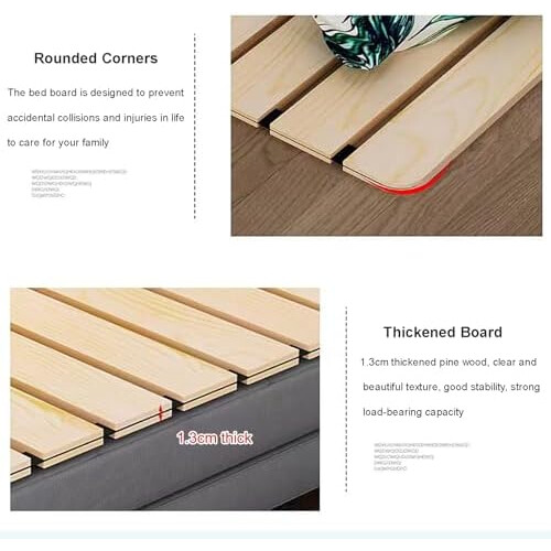 Queen Bed Slats Solid Wood Foldable Mattress Support Frame 80x180cm Brown Space Saving Design 1