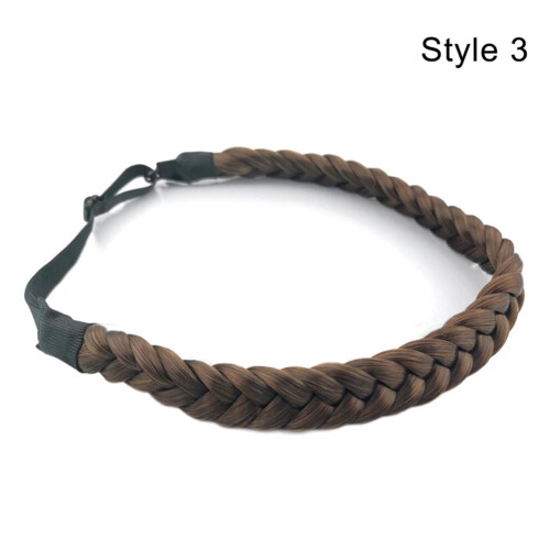 Classic Chunky Wide Plaited Braids Headband, Unique Braid Design Comfortable & Adjustable with Handmade Adjustable Strap, Elastic Stretch Braid