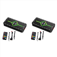 2x 5V 3-Pin ARGB-Controller, 4-Pin PWM-Lüfter-Hub, PWM ARGB-Lüfter-Hub für 5V adressierbare ARGB-Computer-PC-Gehäuselüfter, Schwarz