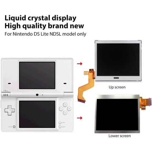 LCD Screen Replacement Kit Upper and Lower Displays for Nintendo DS Lite 2
