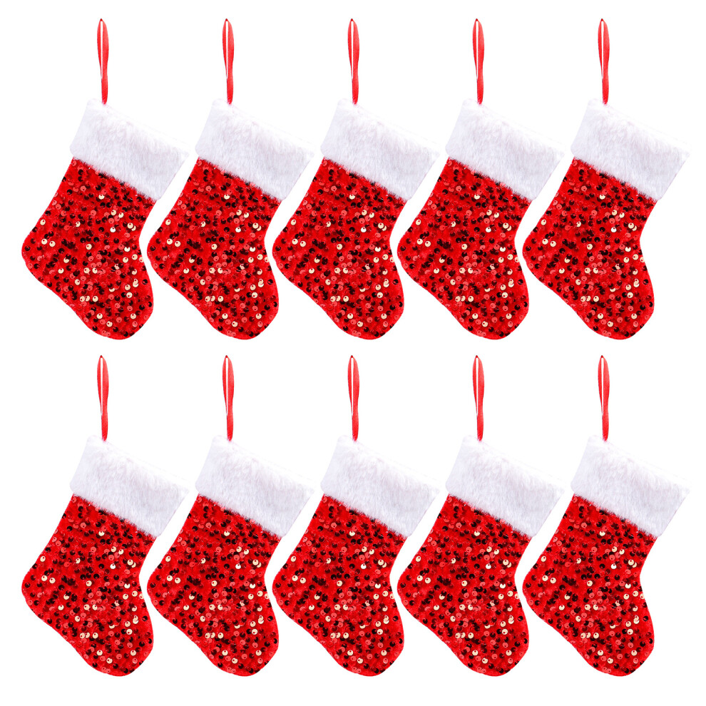 Christmas Hanging Stockings Decors Assorted Colorful-Red