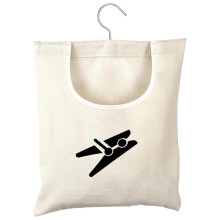 Durable Canvas Peg Bag with 360 Swivel Hook, Large Opening Clothespin Holder for Outdoor Clothesline