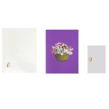 3D Tulips and Butterfly Basket Card Handmade Greeting Card for