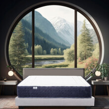 Materasso 140x190 cm, Nuvola, 24cm, medio-rigido, memory foam, indipendenza di riposo, lato estate/inverno