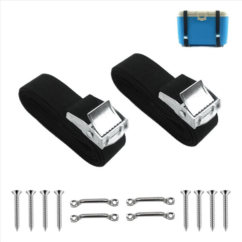 Kit com 4 cintas de fixação para bateria com fivelas de aço inoxidável. 1