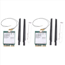 Kit de mesa sem fio Dual Band 2.4G/5Ghz 2X 9560NGW 802.11AC M.2 CNVI Placa Wi-Fi Conjunto de antenas Compatível com BT 5.0