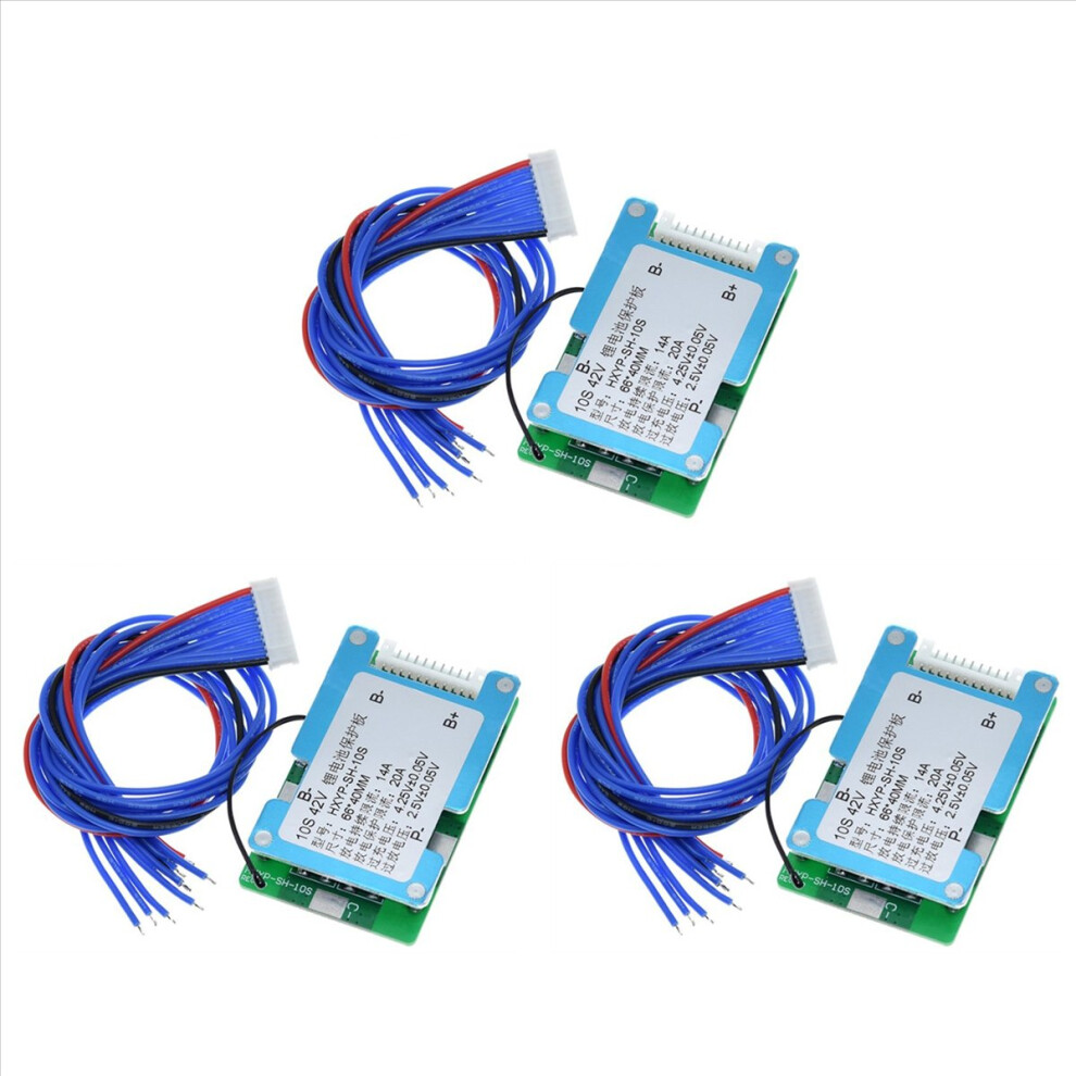 3X 10S 42V 15A For Polymer Cell 18650 Lithium Battery Protection Board With Balance Built-In Temperature Control 4852070717601