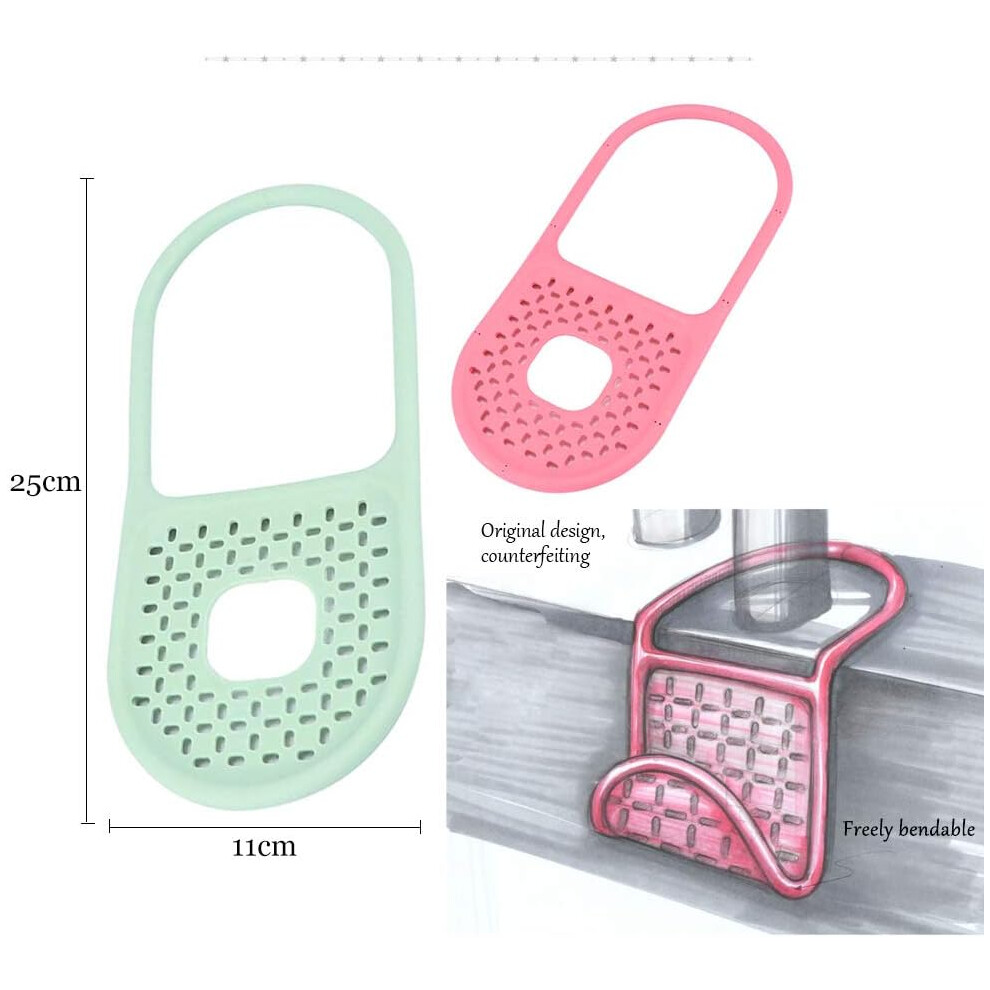 Silicone Sponge Holder With Food-Grade Silicone Material, Hanging Storage Basket For Kitchen Bath Sink, Drain Holes Design And Saddled Design, Perfect 9554910901212