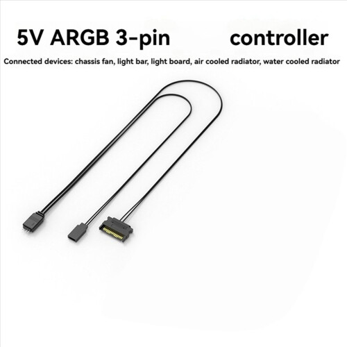 10X Computer ARGB Controller PC Case RESET Control to ARGB Reset Power Cable PC 5V 3Pin Lighting Controller Black 1