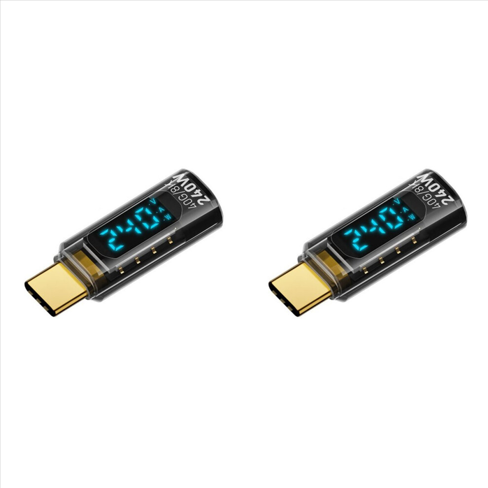 2X Type C To Type C Otg Adapter 240W Usb4 Digital Display Charging Adapter 8K Video Transfer Black 4852070718028