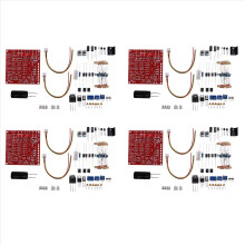 Kit DIY com 4 fontes de alimentação CC reguladas ajustáveis de 0-30V e 2mA-3A, com proteção contra curto-circuito.