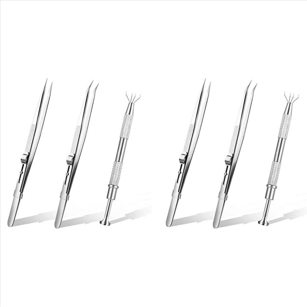 6Pcs Diamond Jewelry Tweezers With Slot Clamping Jewelry Tools Multi-Purpose Tweezers 4852070718424