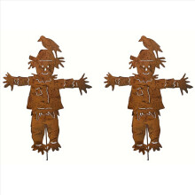 2X Linnunpelättimet Puutarhavaarna, Metallinen Pihakyltti Syksy Halloween Kiitospäivä Ulkokoristeet Linnunpelättimet Veistos