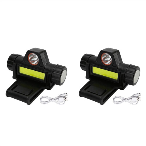 2X Rechargeable Welding Helmet Light Versatile Headlamp Flashlight with Mount Holder, Strong Headlight