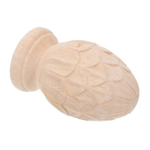 Wood Finial Decorative Pineapple Carved Post Cap for Staircase and Columns Unfinished Pine European Style