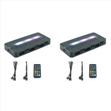 2x 5V/3Pin ARGB 4Pin Lüfter-PWM-Hub 1 bis 6 Musikrhythmus-Temperaturregler Aura Sync Lüfter-Fernbedienungs-Hub